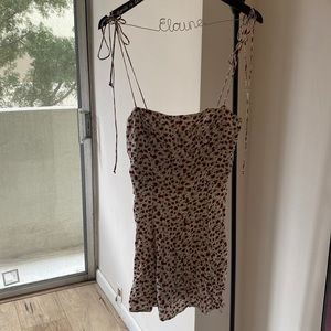 Red roses print dress. Beautiful